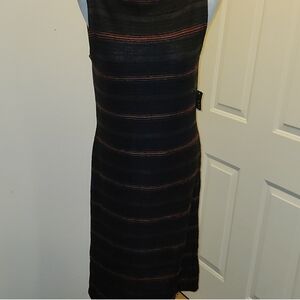 LAUREN RALPH LAUREN Linen Sleeveless Midi Dress Large Strech Career NWT Sheath